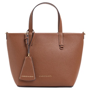 CHARLES&KEITH秋冬女包CK2-30151511荔枝纹拉链菜篮子托特包