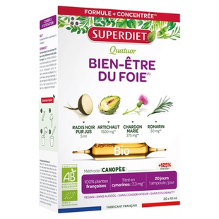 法国SuperDiet舒伯妮尔四重奏肝净小金针水飞蓟黑萝卜肝护排浊饮