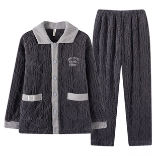 芬腾2025冬季上新男款珊瑚绒睡衣加厚柔软保暖御寒居家外出可两穿