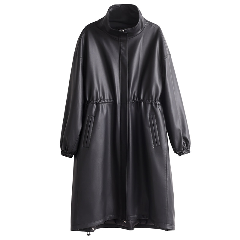 莉夫人羊皮中长款皮衣羽绒服