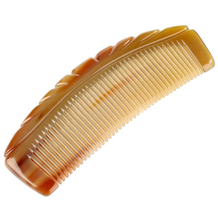 天然牦牛角梳子加厚防家用头皮经络按摩梳长顺发脱护发白水牛角梳