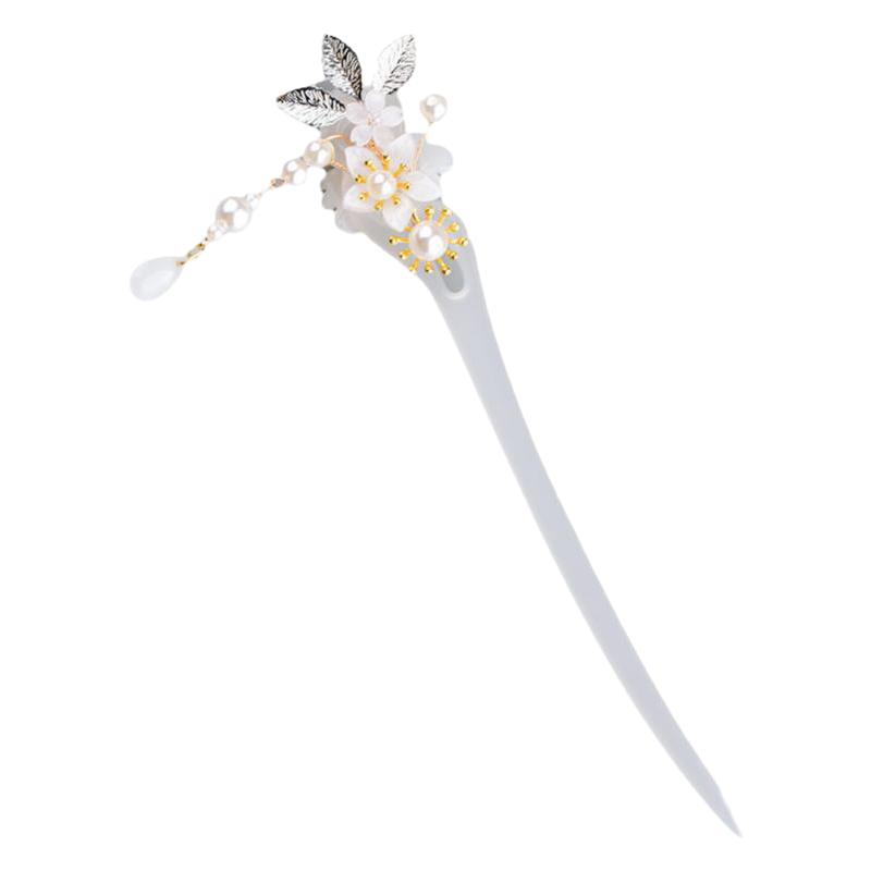 冰雪白玉梅花发钗发簪古风