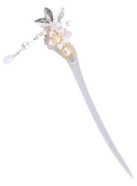 冰雪白玉梅花发钗发簪古风