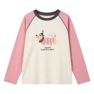 女童长袖T恤春季新款儿童纯棉打底衫大童宽松青少年洋气上衣童装