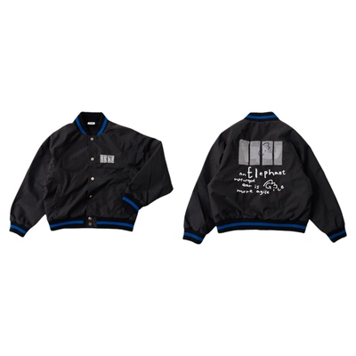 iaiam大象插画童复古棒球夹克