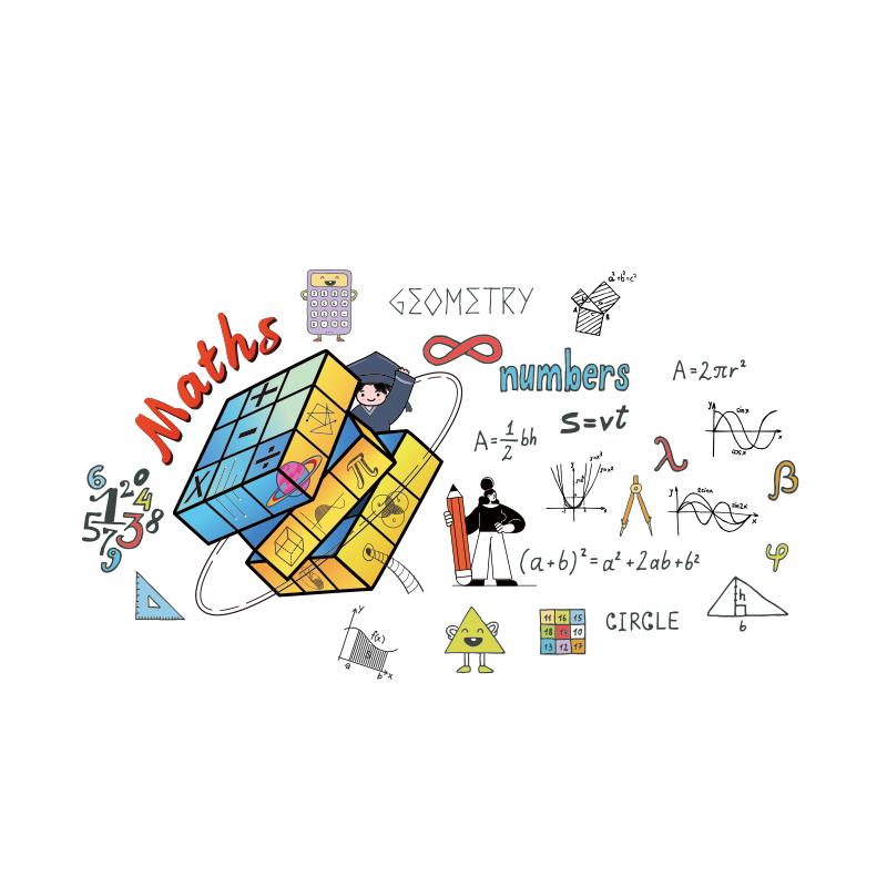 魔方数学创意墙贴纸贴画