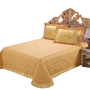 纯棉欧式贡缎提花夹棉床盖加厚全棉床单1.5 1.8 2m米床可选三件套