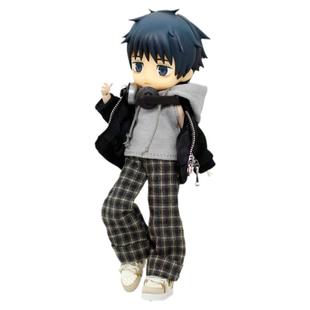 阿巳2.0牛仔格纹直筒日常卷翻边宽腿日常长裤妖精北冥出逃大12分