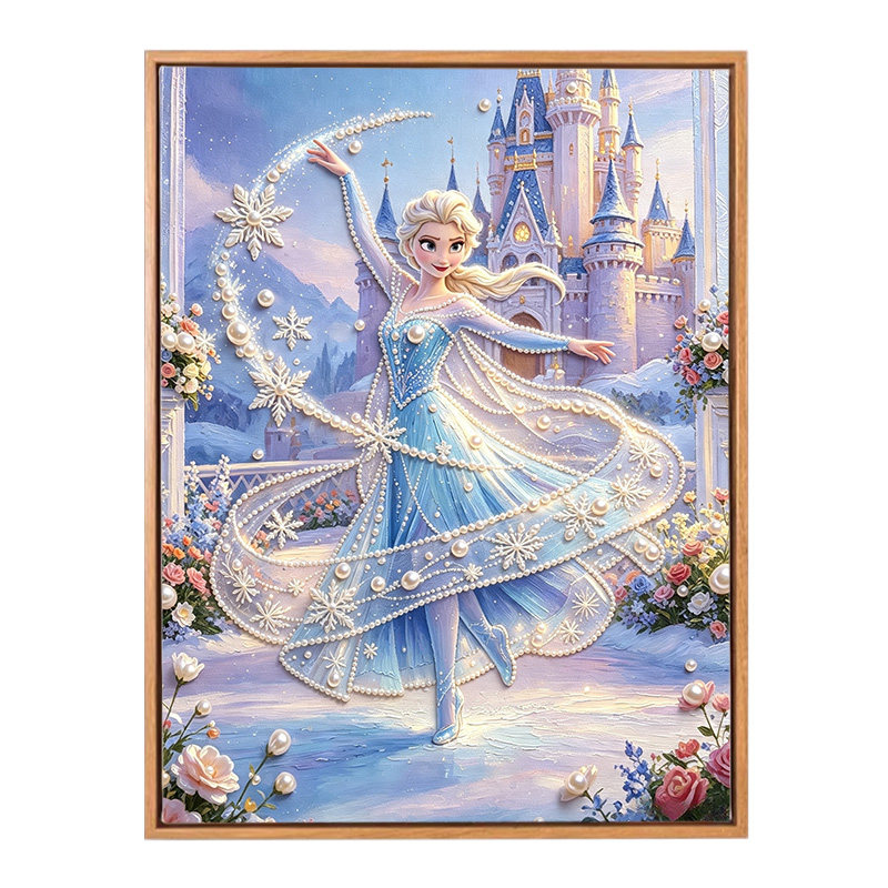 冰雪公主手工diy珍珠钻石玩具画