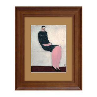 法式中古风玄关装饰画常玉端坐仕女北欧复古餐厅卧室挂画客厅壁画