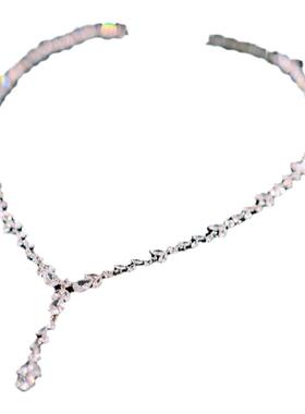 项链轻奢简约一字肩高级感主婚纱