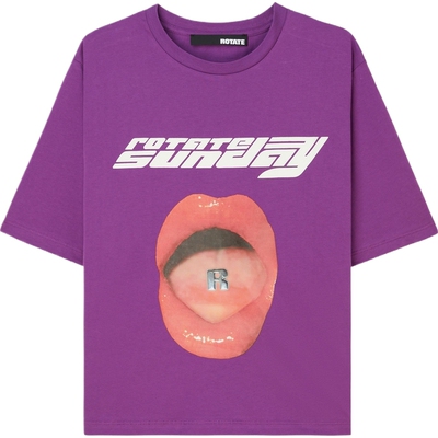 Rotate 春夏女多巴胺印花棉质平纹布T恤