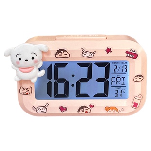 新款帕恰狗迷你夜光闹钟多功能可爱静音便携学生小巧桌面钟表时钟