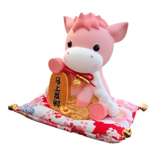 发财小马文创车载摆件马年汽车中控台装饰香薰本命年礼物伴手礼