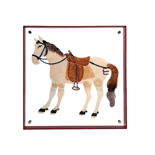 LIVETAI 非遗手工马年皮影摆件新年乔迁礼物喜庆红色年货装饰挂画