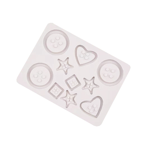硅胶巧克力模具心形花形圆形卡通纽扣造型翻糖蛋糕烘焙滴胶粘土模