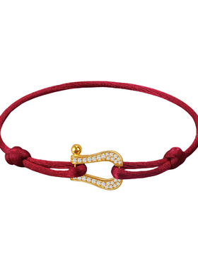 月光男女同款锆石马蹄扣满钻手链