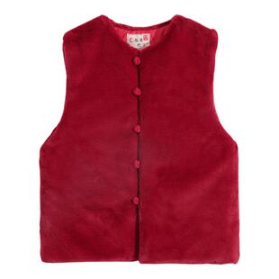 仿皮草新中式童装马甲夹棉款秋冬季儿童过年衣服女童女童拜年服