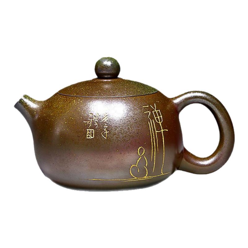 钦州坭兴陶柴烧壶精品柴窑西施壶纯手工中式复古家用家具泡茶壶