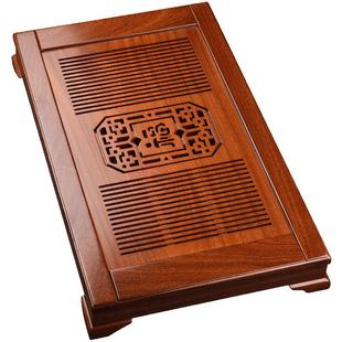 从简花梨木茶盘不锈钢抽屉储水式实木家用茶台功夫茶具茶托盘茶海