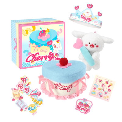 马克图布樱桃小狗生日蛋糕公仔