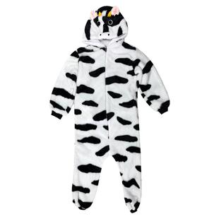 奶牛连体睡衣冬男女情侣可爱加厚大码法兰绒卡通动物动漫恐龙睡衣