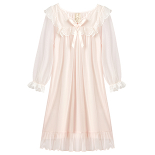 RoseTree女童睡裙春秋季长袖儿童公主风小女孩宝宝夏薄款冰丝睡衣