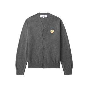 IT CDG PLAY COMME des GARCONS川久保玲情侣款合身羊毛针织开衫
