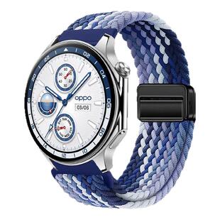 适用OPPOWATCHX2表带oppowatchx磁吸扣尼龙编织腕带新款OnePlusWatch2/3智能运动一加手表2R男女士替换带22mm