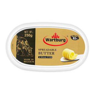 Wartburg沃特堡比利时进口涂抹黄油无盐 250g 冷藏 烘焙面包 西餐