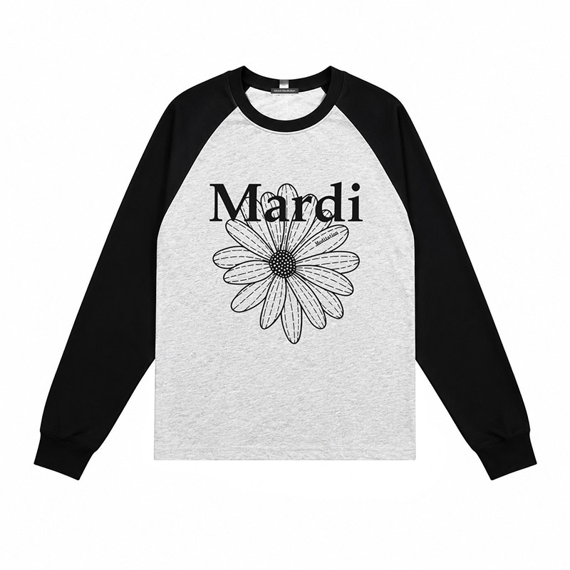MARDI韩系撞色雏菊宽松卫衣女