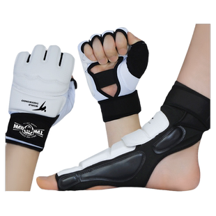 跆拳道护手护脚套儿童护脚护具全套手套护脚背踝成人散打训练比赛
