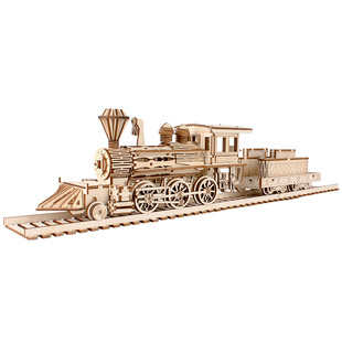 蒸气火车头和谐号电车拼装模型 木质立体拼图益智儿童DIY拼装玩具