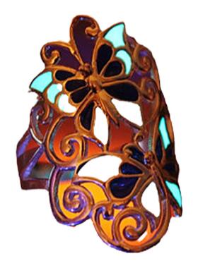 Dark手作深蓝发光蝴蝶纯银戒指