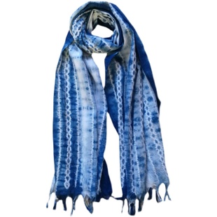 扎染围巾大理白族手工扎染民族风中国长围巾文艺复古亚麻围脖披肩