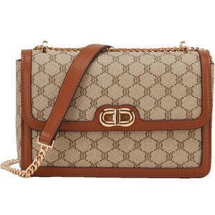 意尔康包包斜挎包新款高级质感大容量老花链条包单肩包小方包女包