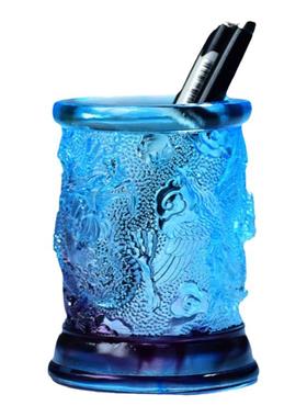 龙凤纹办公区桌面摆件琉璃新中式