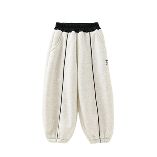 MOMOCO/玛米玛男童加绒休闲裤2026冬季新款中大童韩版加厚保暖潮