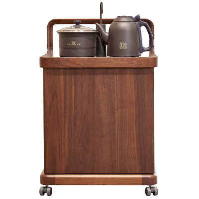 北美黑胡桃木茶水柜移动烧水柜