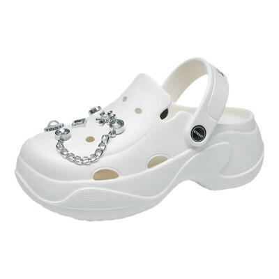 星期六软底包头防滑厚底洞洞鞋