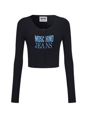 M05CH1N0 JEANS 女士logo针织开衫修身高腰毛衣