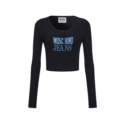 【惊喜特惠】M05CH1N0 JEANS 女士logo针织开衫修身高腰毛衣