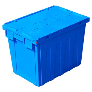 周转箱带盖塑料收纳储物箱斜插式物流箱医疗烟草超市食品中转胶箱