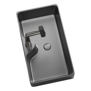 枪灰色陶瓷台上盆卫生间洗手盆洗脸盆家用长方形台盆面盆艺术盆