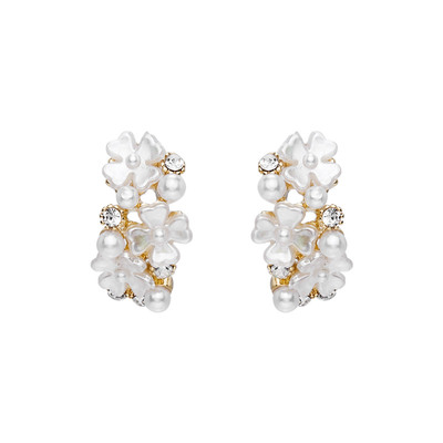 轻奢高级感贝壳花朵珍珠耳环