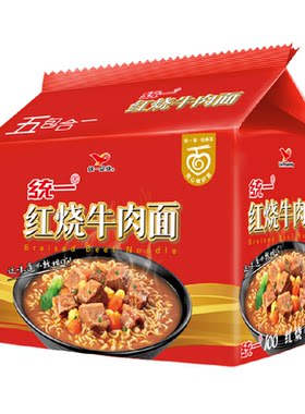 统一红烧牛肉面100g×5袋