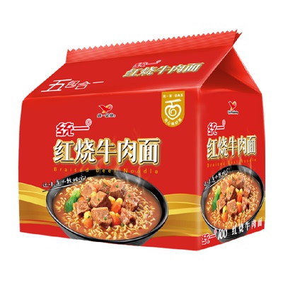 统一红烧牛肉面100g×5袋