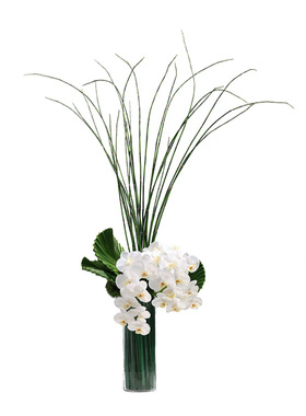 妖及轻奢玻璃仿真蝴蝶兰花瓶摆件