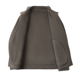 狄斯仑高端双面呢羊绒外套男士秋冬季新款商务中年绵羊毛翻领夹克