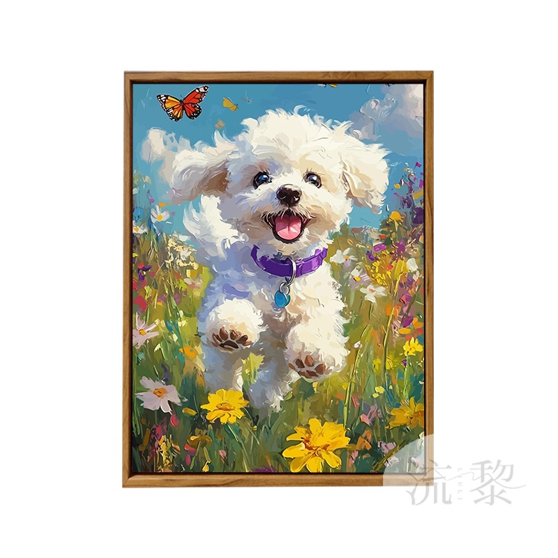 可爱小狗猫咪数字油画DIY卡通